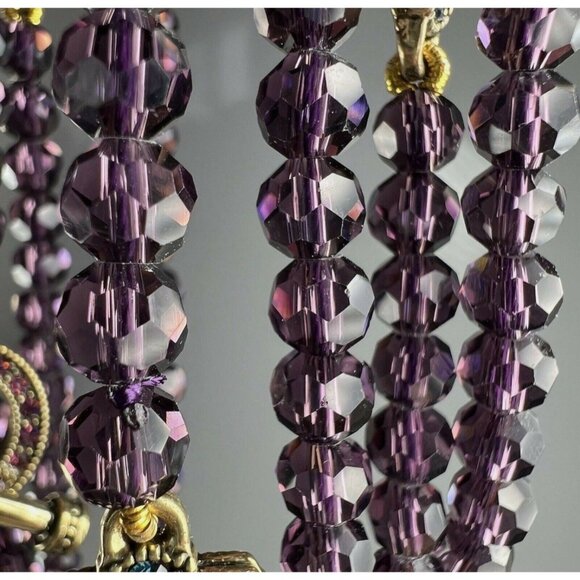 Heidi Daus Multi Color Multi Stone Crystal Necklace 48"L 2.9 Oz Signed Designer - Picture 6 of 13